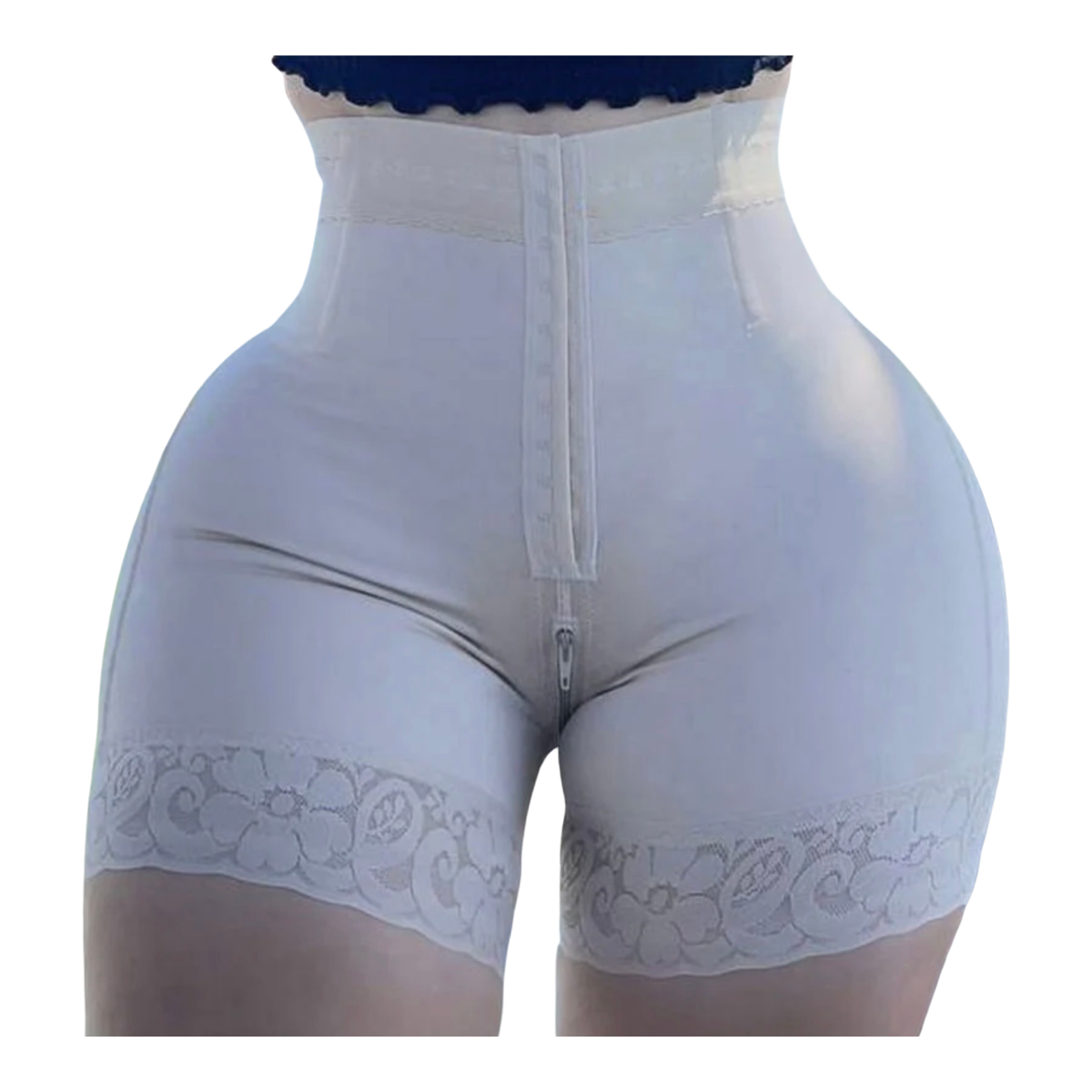 High Waist Booty Lifter Short w/ Hook and Eye Fastener